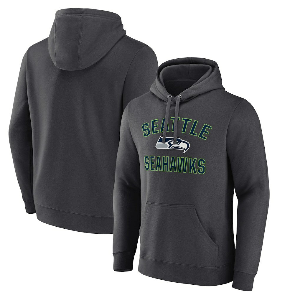 Seattle Seahawks Victory Arch Fitted Pullover Hoodie Charcoal | NFL