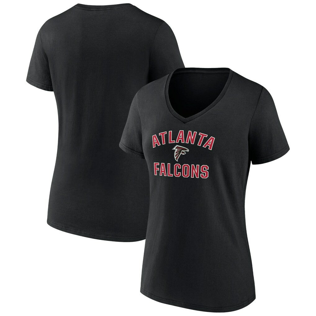 Atlanta Falcons Women's Victory Arch Team V-Neck T-Shirt Black | NFL