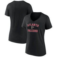 Atlanta Falcons Women's Victory Arch Team V-Neck T-Shirt Black | NFL