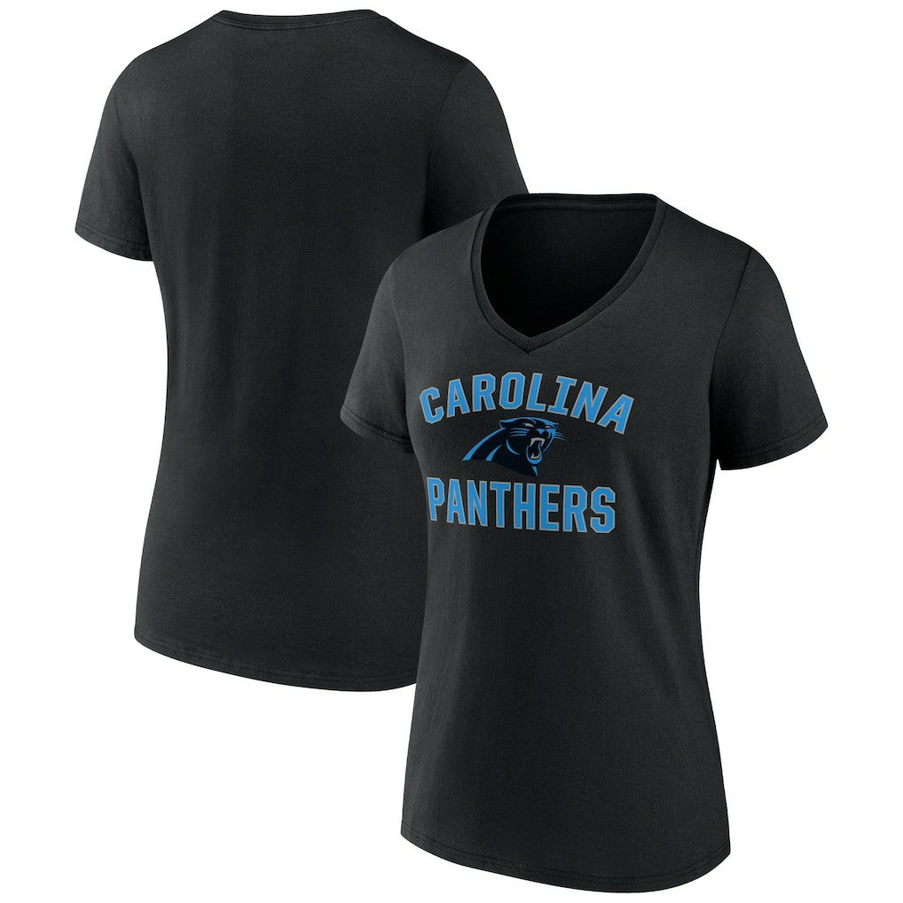 Carolina Panthers Women's Victory Arch Team V-Neck T-Shirt Black | NFL