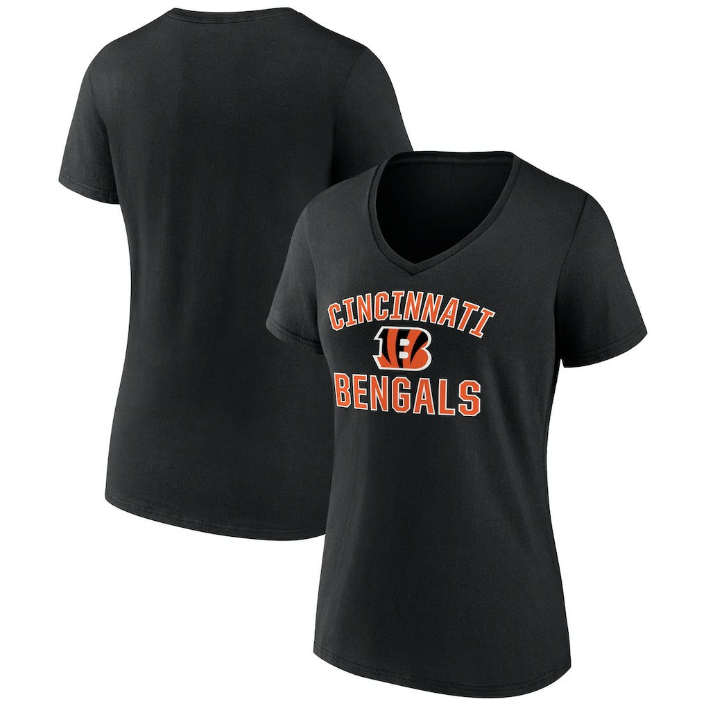 Cincinnati Bengals Women's Victory Arch Team V-Neck T-Shirt Black | NFL