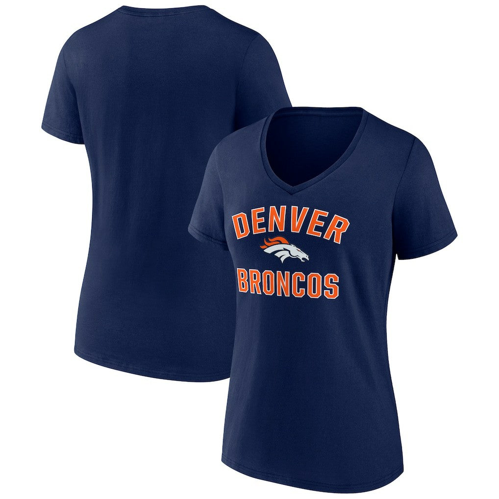 Denver Broncos Women's Victory Arch Team V-Neck T-Shirt Navy | NFL