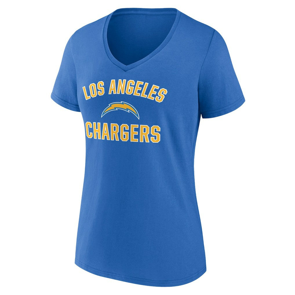 Los Angeles Chargers Women's Victory Arch Team V-Neck T-Shirt Powder Blue | NFL