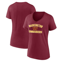 Washington Commanders Women's Victory Arch Team V-Neck T-Shirt Burgundy | NFL
