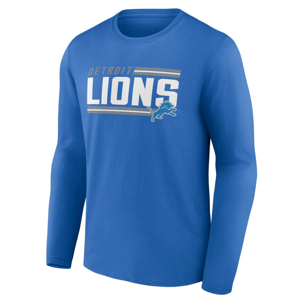 Detroit Lions On Side Stripe Team Long Sleeve T-Shirt Blue | NFL