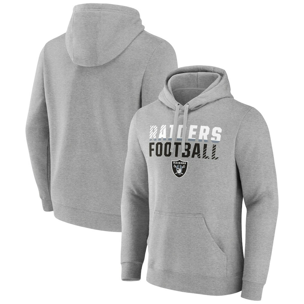 Las Vegas Raiders Team Fade Out Fitted Pullover Hoodie Heather Gray | NFL