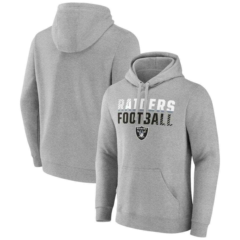 Las Vegas Raiders Team Fade Out Fitted Pullover Hoodie Heather Gray | NFL