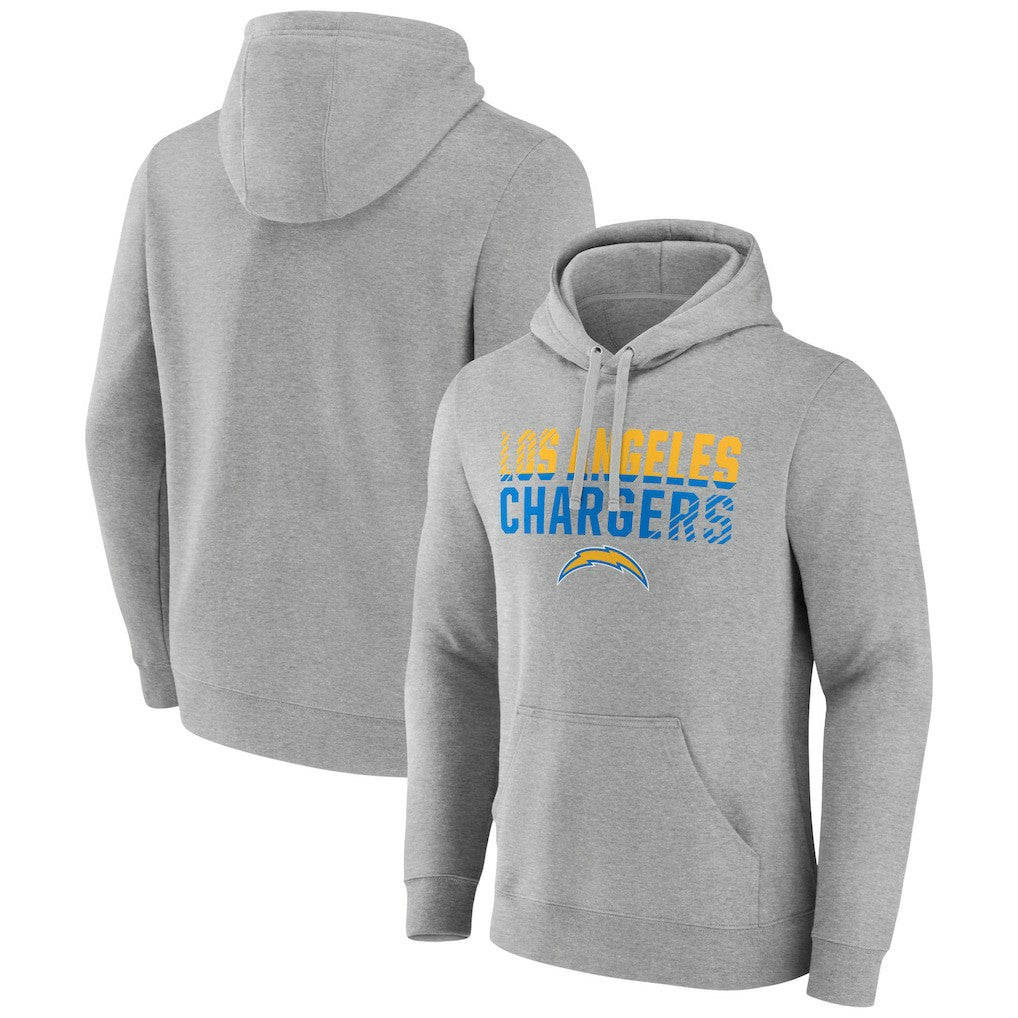 Los Angeles Chargers Team Fade Out Fitted Pullover Hoodie Heather Gray | NFL