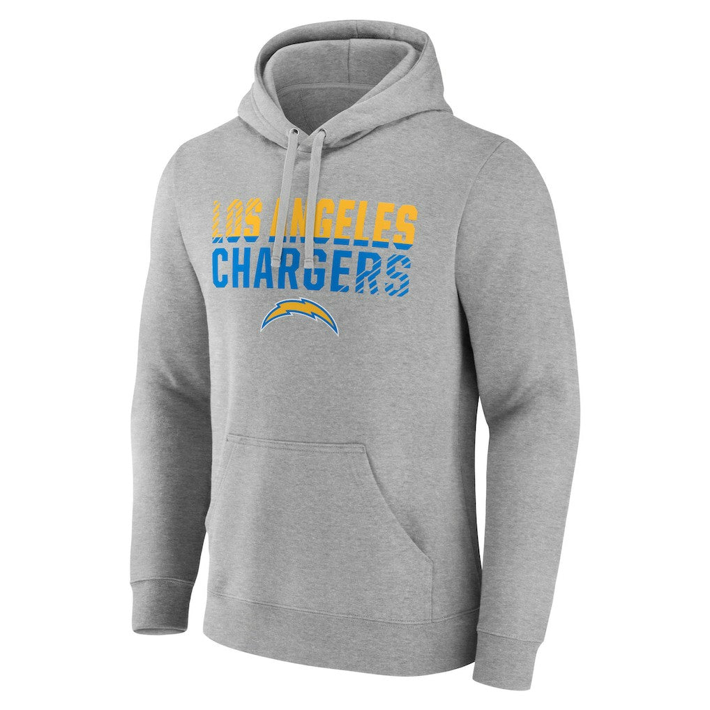 Los Angeles Chargers Team Fade Out Fitted Pullover Hoodie Heather Gray | NFL