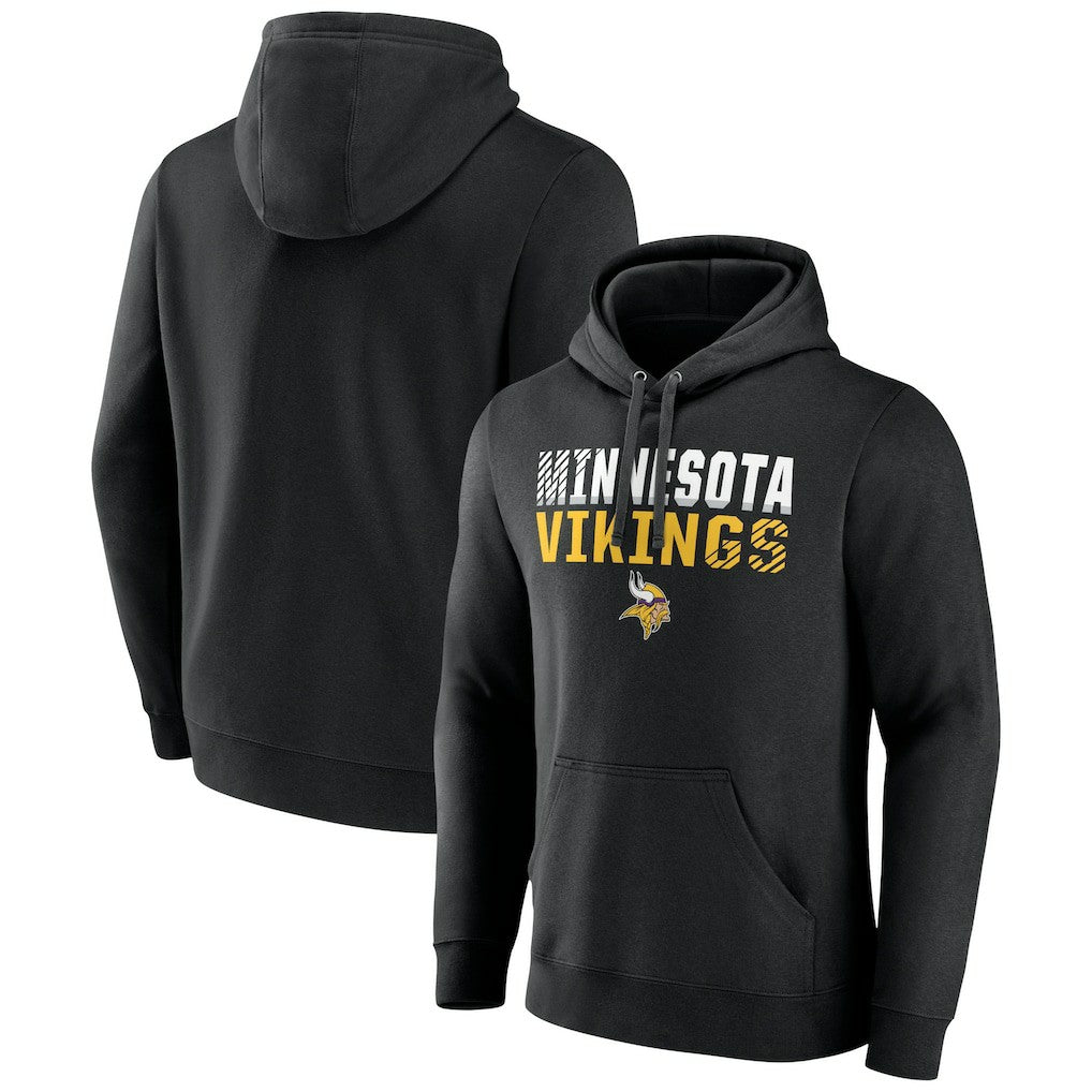 Minnesota Vikings Team Fade Out Fitted Pullover Hoodie Black | NFL