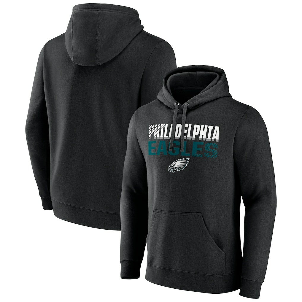 Philadelphia Eagles Team Fade Out Fitted Pullover Hoodie Black | NFL