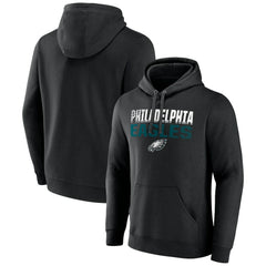 Philadelphia Eagles Team Fade Out Fitted Pullover Hoodie Black | NFL