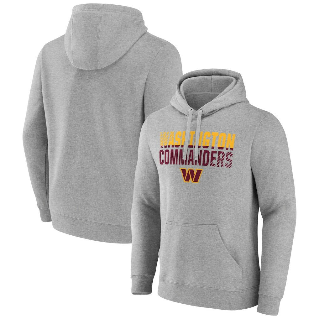 Washington Commanders Team Fade Out Fitted Pullover Hoodie Heather Gray | NFL