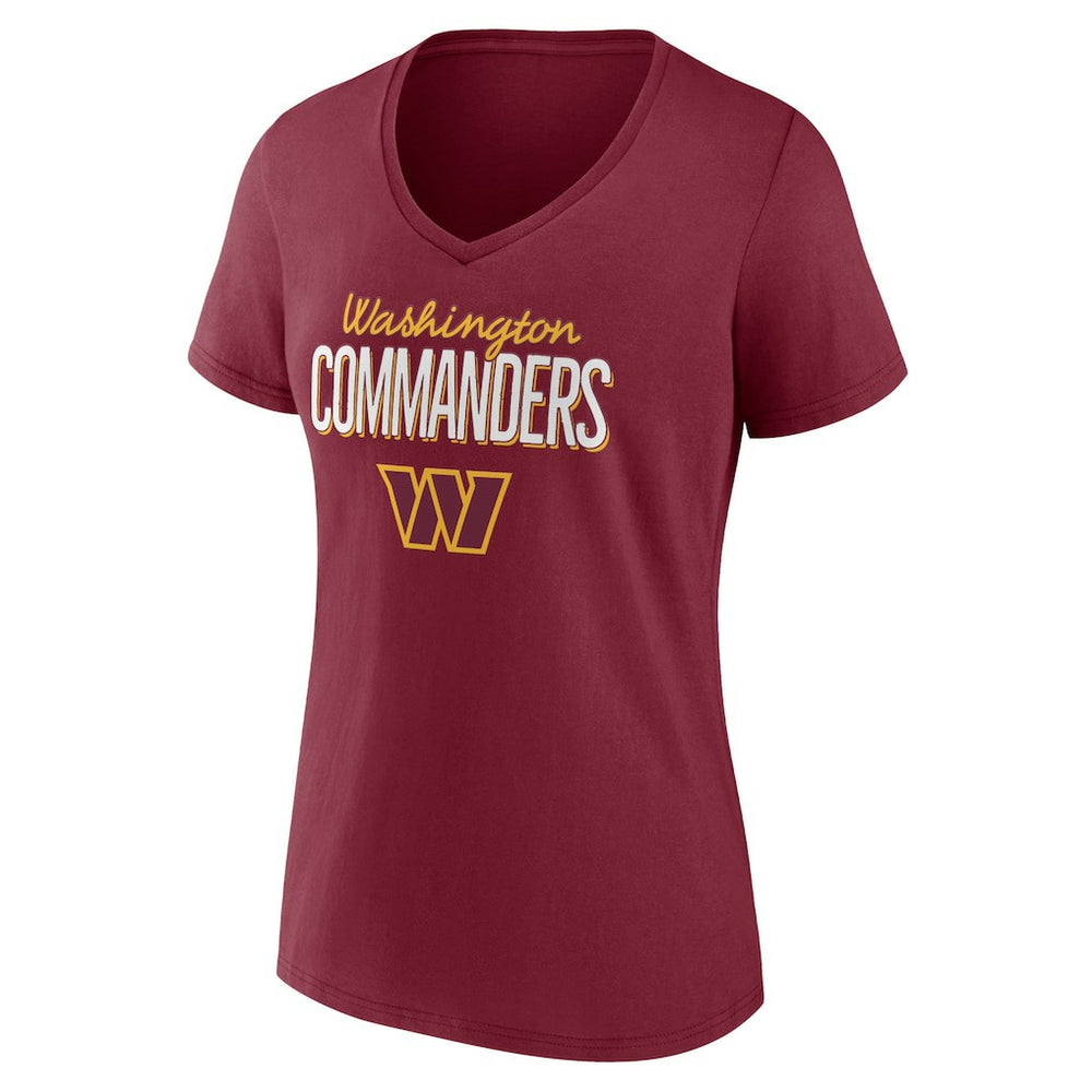 Washington Commanders Women's Nostalgia V-Neck T-Shirt Burgundy | NFL