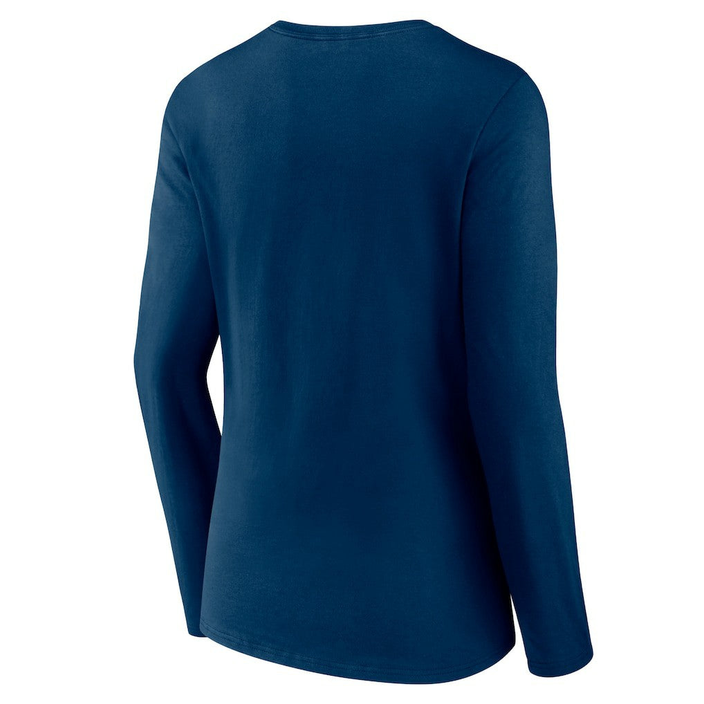 Chicago Bears Women's Freehand Team Long Sleeve V-Neck T-Shirt Navy | NFL