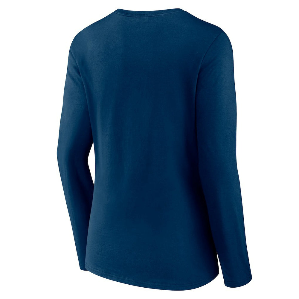 Chicago Bears Women's Freehand Team Long Sleeve V-Neck T-Shirt Navy | NFL