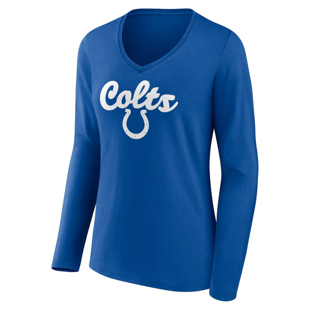 Indianapolis Colts Women's Freehand Team Long Sleeve V-Neck T-Shirt Royal | NFL