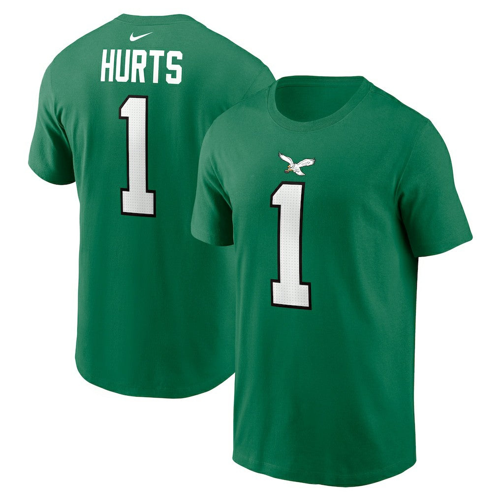 Jalen Hurts Philadelphia Eagles Alternate Player Name & Number T-Shirt Kelly Green | Nike for Sale