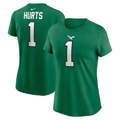 Jalen Hurts Philadelphia Eagles Women's Player Name & Number T-Shirt Kelly Green | Nike for Sale