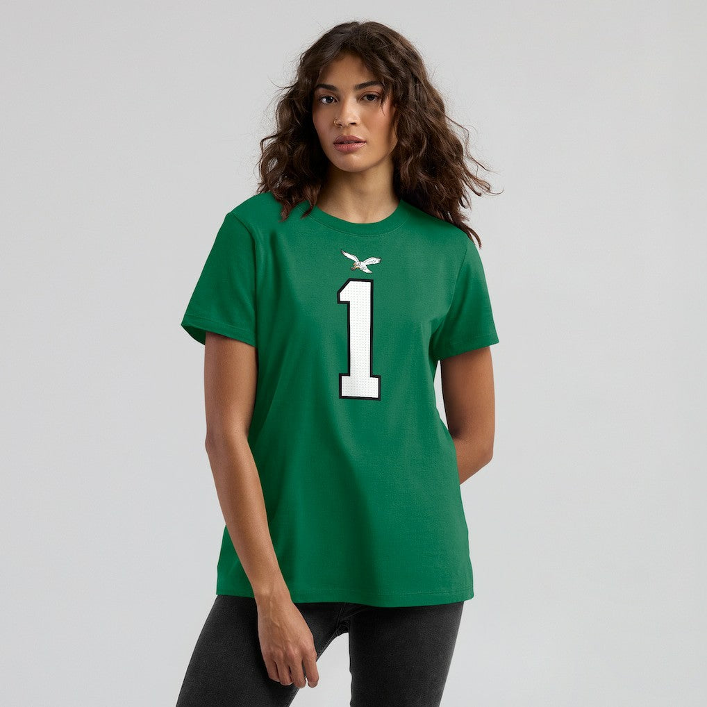 Jalen Hurts Philadelphia Eagles Women's Player Name & Number T-Shirt Kelly Green | Nike for Sale