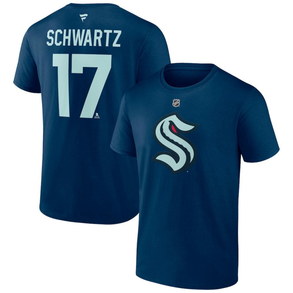 Jaden Schwartz Seattle Kraken Fanatics Special Edition 2.0 Name & Number T-Shirt - Deep Sea Blue - NHL