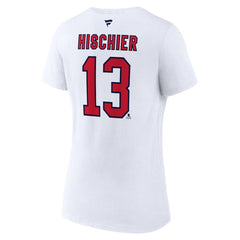 Nico Hischier New Jersey Devils Fanatics Women's Special Edition 2.0 Name & Number V-Neck T-Shirt - White - NHL