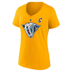 Roman Josi Nashville Predators Fanatics Women's Special Edition 2.0 Name & Number V-Neck T-Shirt - Yellow - NHL