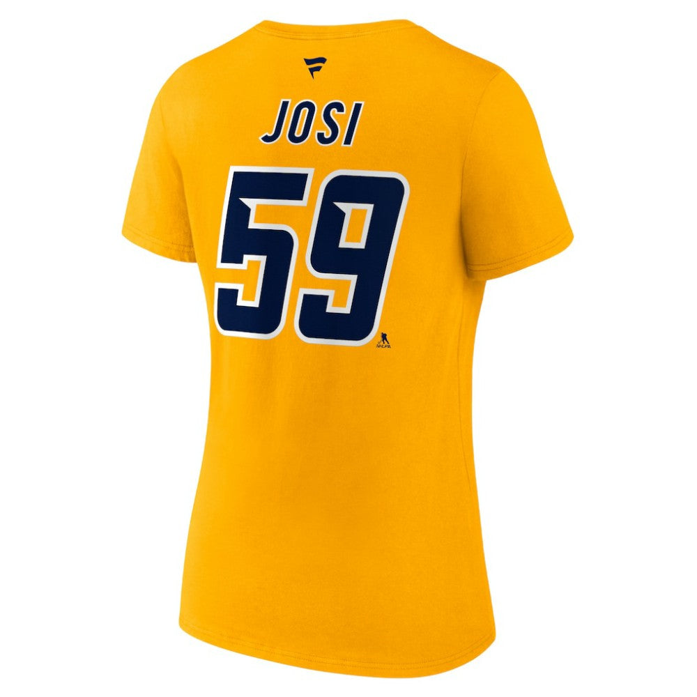Roman Josi Nashville Predators Fanatics Women's Special Edition 2.0 Name & Number V-Neck T-Shirt - Yellow - NHL