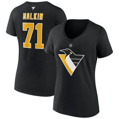Evgeni Malkin Pittsburgh Penguins Fanatics Women's Special Edition 2.0 Name & Number V-Neck T-Shirt - Black - NHL