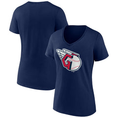 Cleveland Guardians Women's Official Logo V-Neck T-Shirt - MLB
