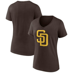 San Diego Padres Women's Official Logo V-Neck T-Shirt - MLB