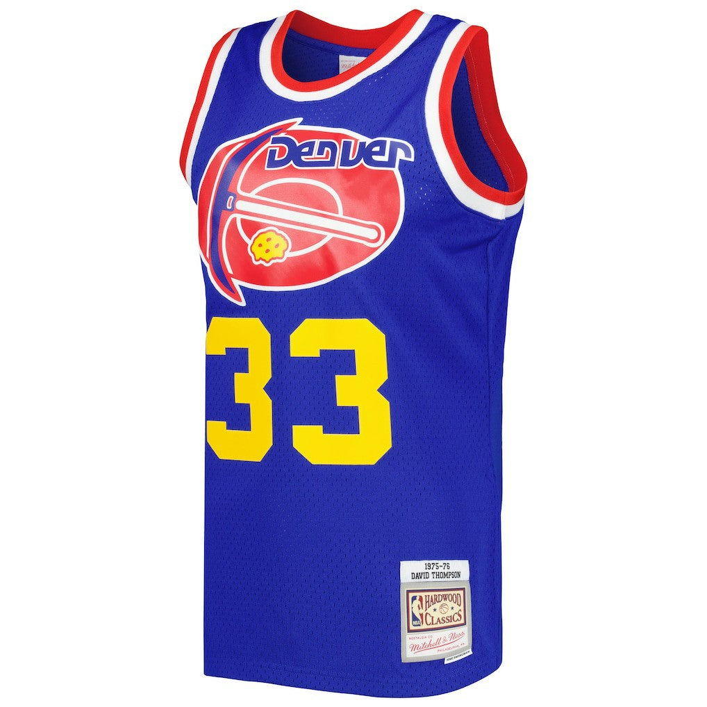 David Thompson Denver Nuggets Hardwood Classics 1975/76 Swingman Jersey Royal - NBA