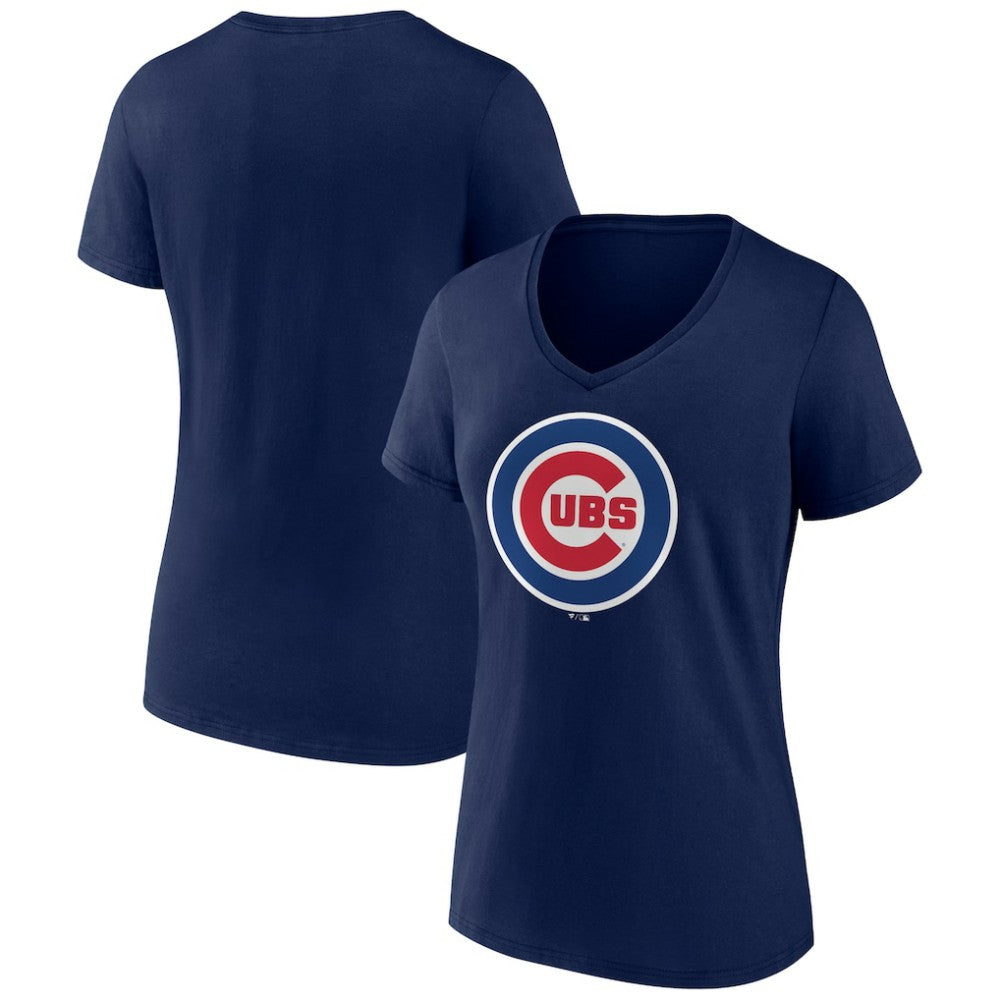 Chicago Cubs Women's Official Logo V-Neck T-Shirt - MLB