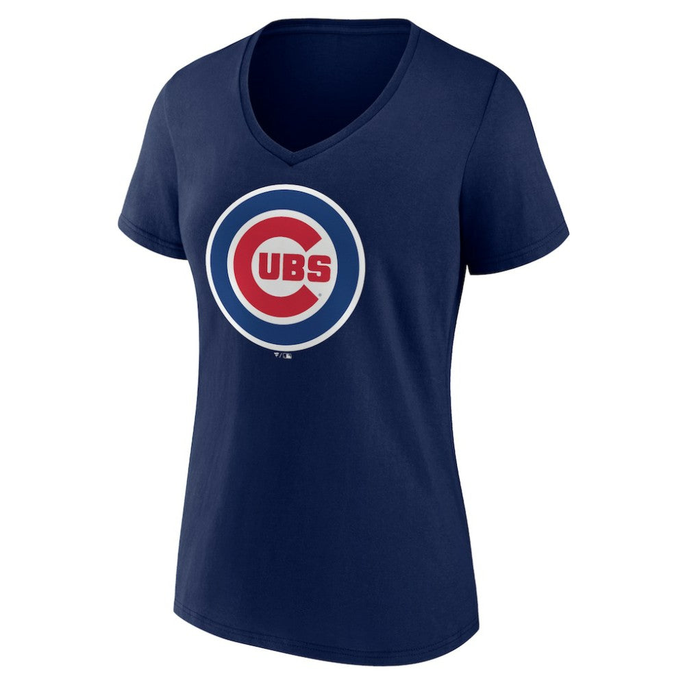 Chicago Cubs Women's Official Logo V-Neck T-Shirt - MLB