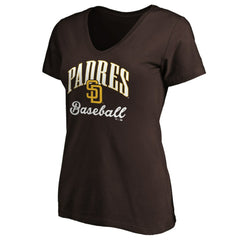 San Diego Padres Women's Victory Script Team V-Neck T-Shirt - MLB