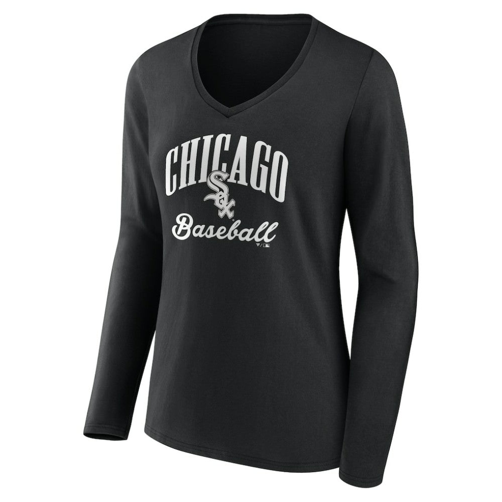 Chicago White Sox Women's Victory Script Long Sleeve V-Neck T-Shirt - MLB