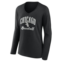 Chicago White Sox Women's Victory Script Long Sleeve V-Neck T-Shirt - MLB