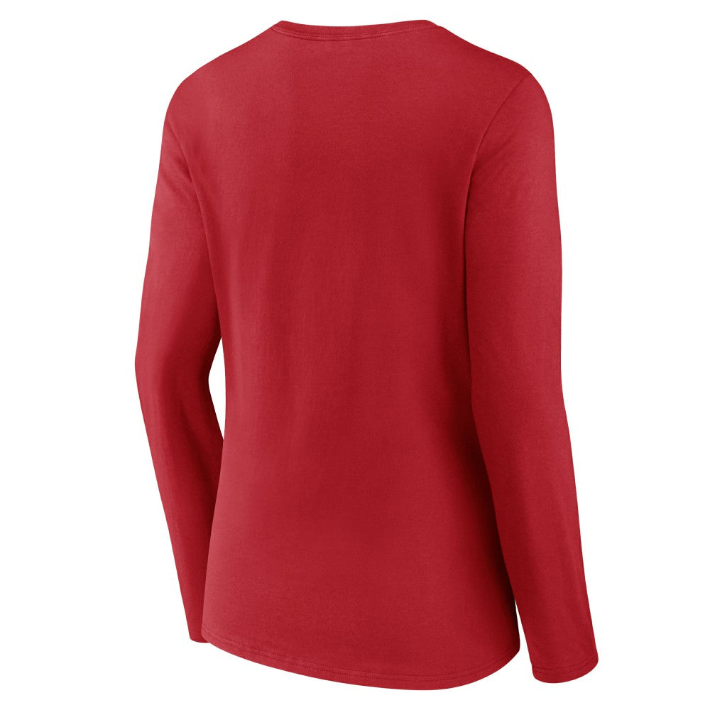 Cincinnati Reds Women's Victory Script Long Sleeve V-Neck T-Shirt - MLB