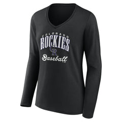 Colorado Rockies Women's Victory Script Long Sleeve V-Neck T-Shirt - MLB