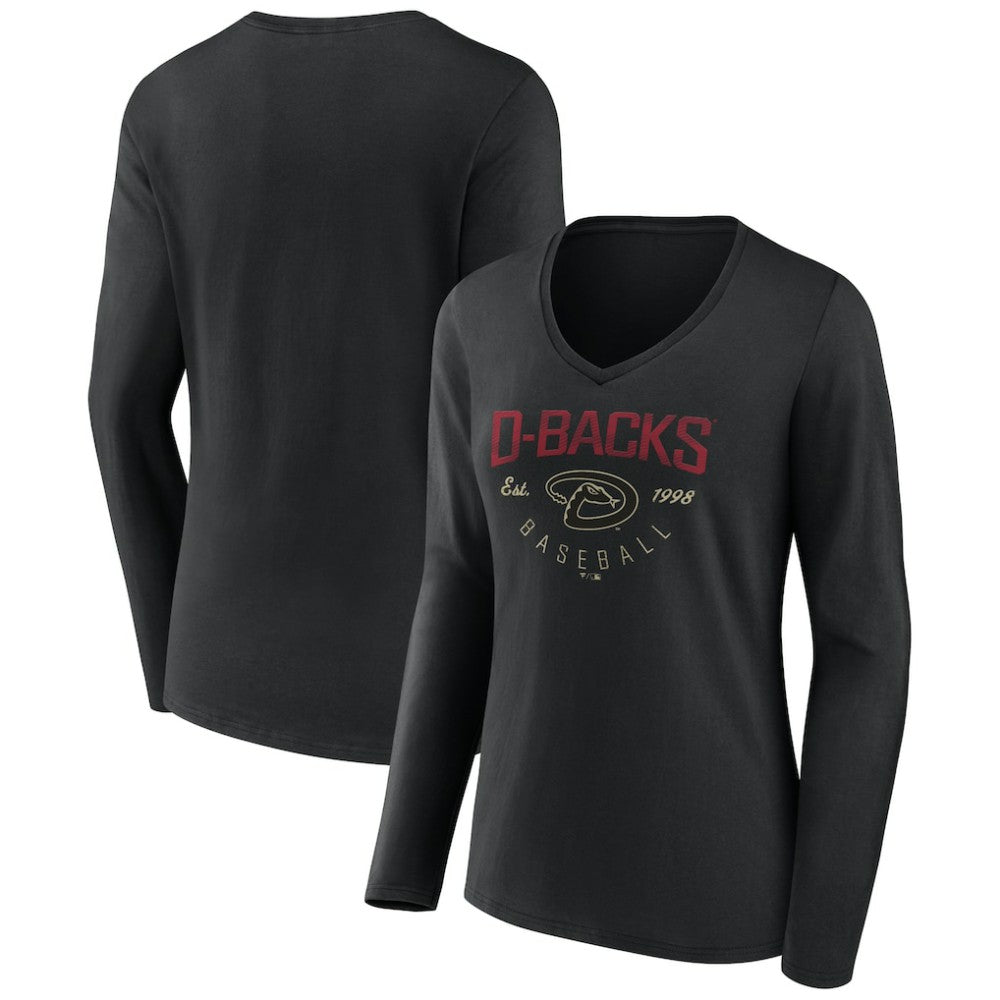 Arizona Diamondbacks Women's Live For It Long Sleeve Long Sleeve V-Neck T-Shirt - MLB