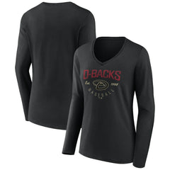 Arizona Diamondbacks Women's Live For It Long Sleeve Long Sleeve V-Neck T-Shirt - MLB