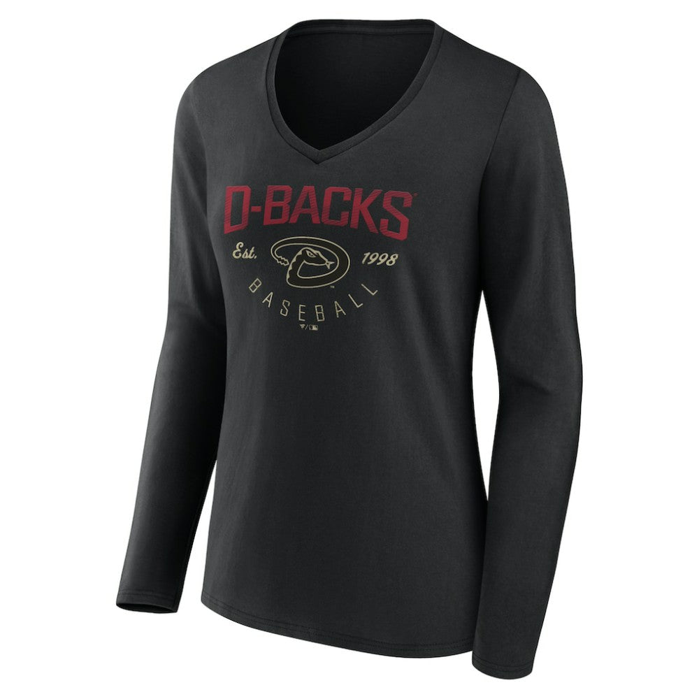 Arizona Diamondbacks Women's Live For It Long Sleeve Long Sleeve V-Neck T-Shirt - MLB