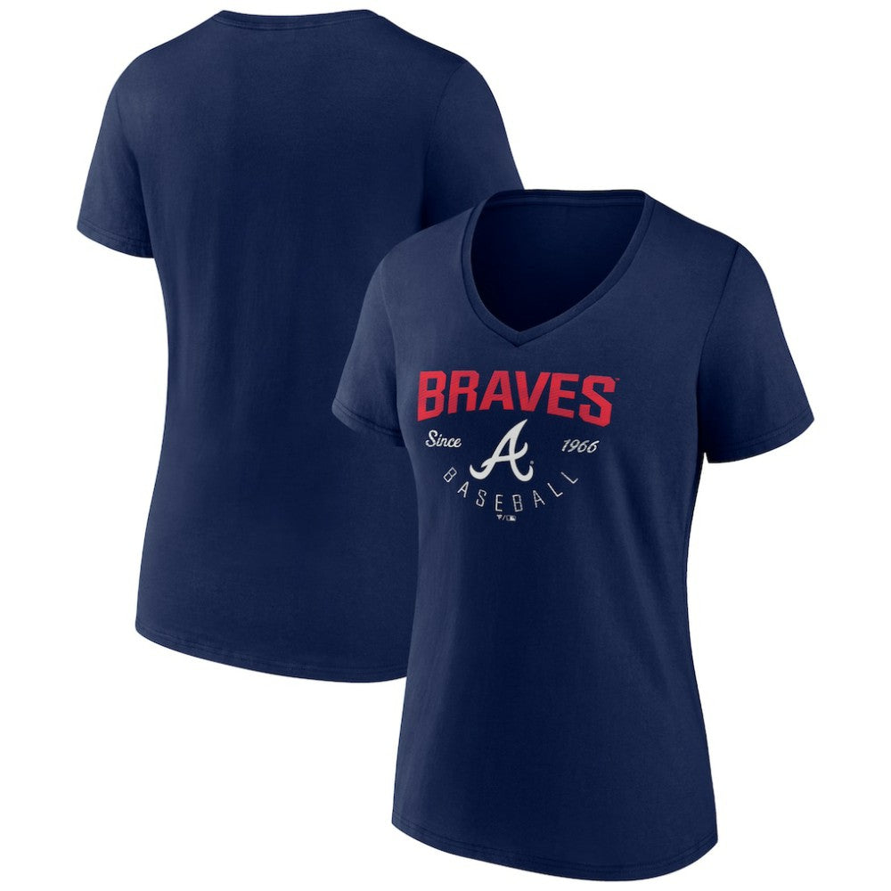 Atlanta Braves Women's Live For It Team V-Neck T-Shirt - MLB
