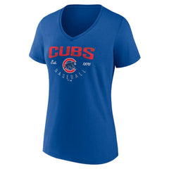 Chicago Cubs Women's Live For It Team V-Neck T-Shirt - MLB