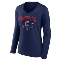 Cleveland Guardians Women's Live For It Long Sleeve Long Sleeve V-Neck T-Shirt - MLB