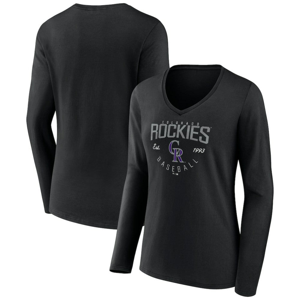 Colorado Rockies Women's Live For It Long Sleeve Long Sleeve V-Neck T-Shirt - MLB