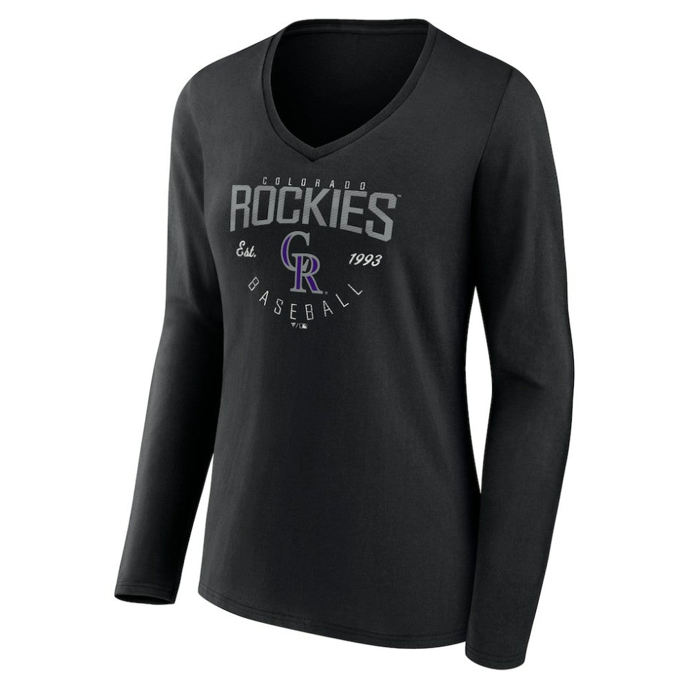 Colorado Rockies Women's Live For It Long Sleeve Long Sleeve V-Neck T-Shirt - MLB