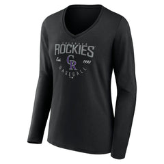 Colorado Rockies Women's Live For It Long Sleeve Long Sleeve V-Neck T-Shirt - MLB