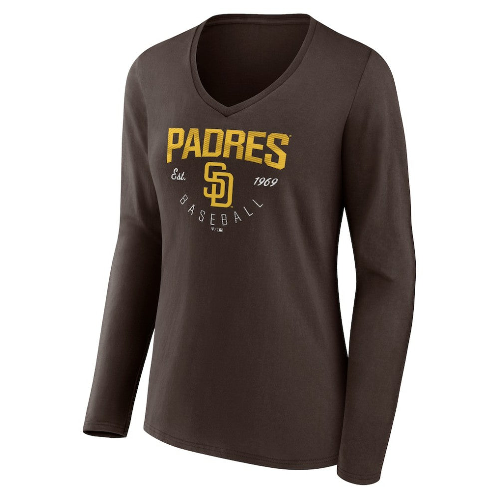 San Diego Padres Women's Live For It Long Sleeve Long Sleeve V-Neck T-Shirt - MLB