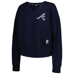 Atlanta Braves DKNY Sport Women's Lily V-Neck Pullover Sweatshirt - MLB